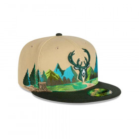 Gorra 59Fifty Milwaukee Bucks Team Landscape Beige