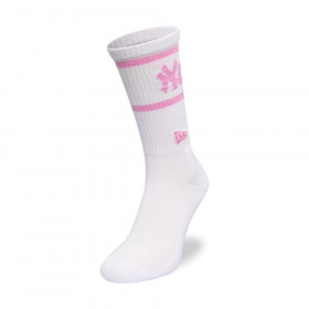 Medias New York Yankees Stripe Crew Socks Blanco MLB