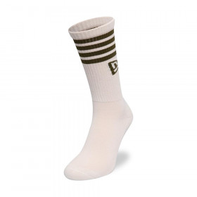 Medias New Era Stripe Crew Socks Beige